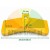 Yellow profiled plastic protector for bead breaker shovel with dimensions