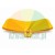 Yellow curved plastic balance path element on a white background