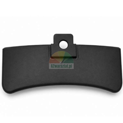 Black plastic cover for a rebounder scoop with a mounting hole