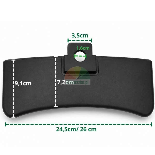 Black plastic cover for boat fender step with dimensions