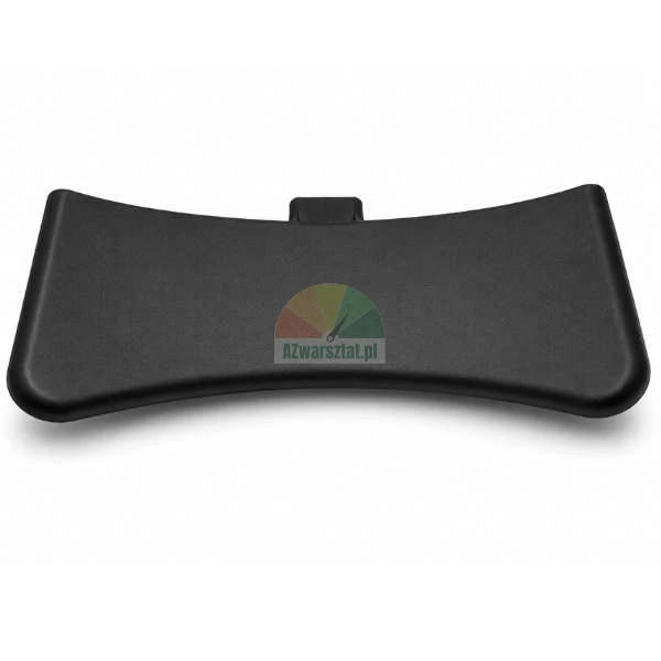 Ergonomic black keyboard wrist rest with a curved design, isolated on a white background.