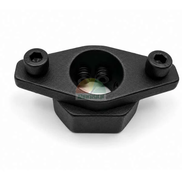Black 28mm mounting foot bracket with two hex screws