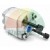 Aluminum hydraulic gear pump on a white background, featuring mounting studs and a blue port plug.