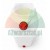 White plastic 11-liter hydraulic oil reservoir with a red cap, top view.