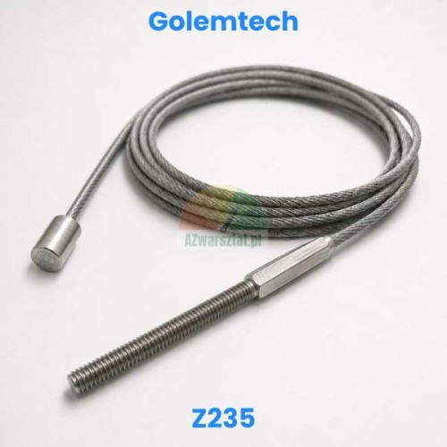 Steel cable for Golemtech Z235 lift, replacement wire rope with threaded stud