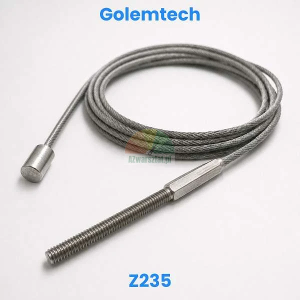 Steel cable for Golemtech Z235 lift, replacement wire rope with threaded stud