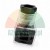 Transparent solenoid valve connector plug DIN 43650 Form A rated 10A 250V with a black cable gland on a white background.