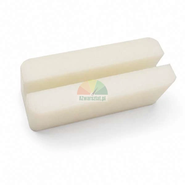 Small, white plastic stand with a slot for a card or sign, placed on a white background.