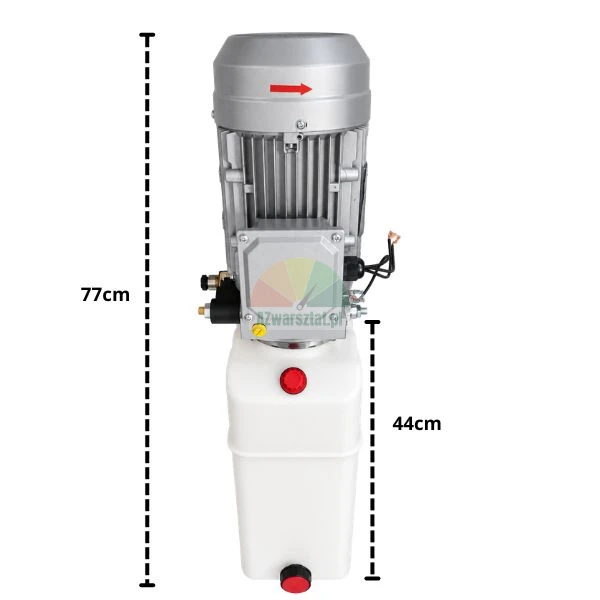 Complete 3.0 kW 380 V hydraulic power unit for car lift with dimensions