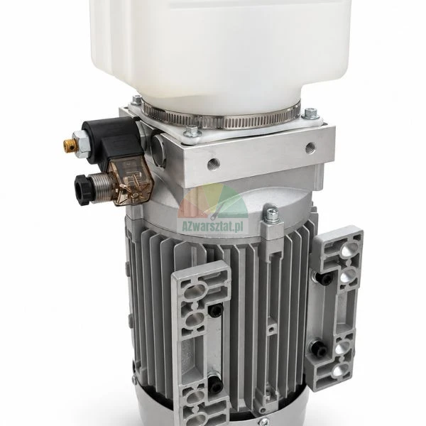 Compact hydraulic power unit with an electric motor, valve block, and plastic oil reservoir