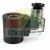 Black solenoid valve coil with transparent DIN connector plug on white background.