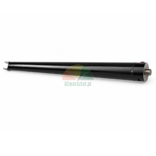 Black 109 cm hydraulic cylinder with mounting bracket on a white background