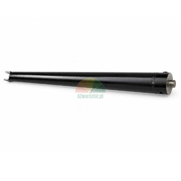 Black 109 cm hydraulic cylinder with mounting bracket on a white background