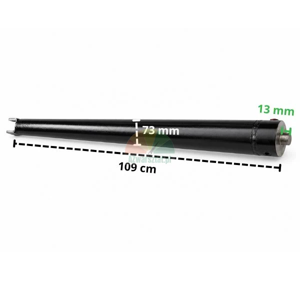 Black hydraulic cylinder 109 cm with mount and dimensions