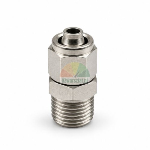 Straight metal fitting connector for 4 mm tube with 9.7 mm male thread