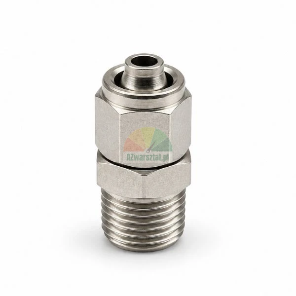Straight metal fitting connector for 4 mm tube with 9.7 mm male thread