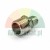 Metallic straight male stud connector with male thread and compression nut on a white background.