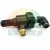 Black pneumatic component with silencer, brass thread, and elbow push-in fitting on a white background
