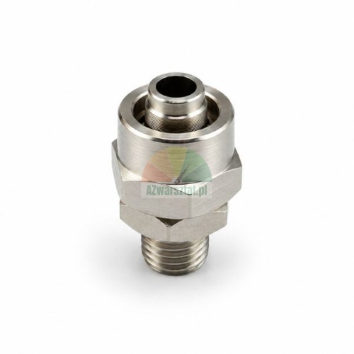 Metal hose connector 12mm with 9.7mm male thread on a white background