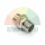 Stainless steel male threaded pipe fitting connector on a white background.
