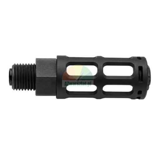 Large black plastic pneumatic silencer with 12.7 mm thread