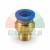 Brass straight push-in pneumatic fitting for 8 mm tube with 9.7 mm male thread and blue release ring