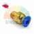 Brass straight push-in pneumatic fitting with male thread and blue release ring