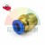Brass straight push-in pneumatic fitting with male thread and blue release ring