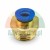 Straight brass pneumatic push-in fitting G20mm to 8mm with blue release ring.