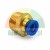 Brass straight push-in pneumatic fitting with male thread and blue release ring