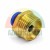 Brass push-in pneumatic fitting with male thread and blue release ring
