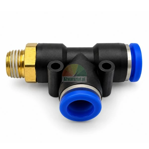Pneumatic male branch tee push-in fitting G9.7mm with 8mm and 8mm tube ports