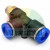 Pneumatic push-in T-fitting with male brass thread and blue release rings