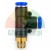 Pneumatic push-in male run tee fitting with brass thread and blue release rings