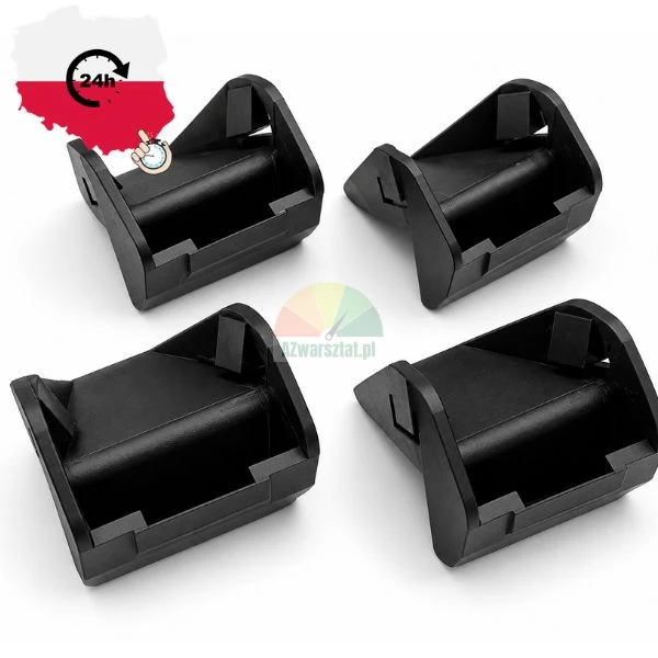 Set of 4 black plastic car seat slide rail corner covers for protection against scratches