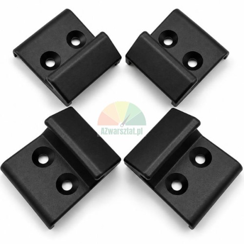 Set of 4 black plastic covers for mounting clamps with screw holes