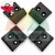 Set of four black plastic mounting brackets with screw holes on a white background.