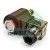 Hydraulic solenoid valve with black coil, cartridge valve and transparent DIN connector plug on white background