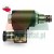 Hydraulic cartridge solenoid valve with coil and transparent DIN connector plug on white background