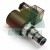 Hydraulic cartridge solenoid valve with black coil and transparent connector on white background