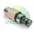 Hydraulic screw-in cartridge valve with external threads and o-ring seals on white background.