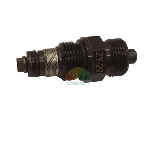 Hydraulic cartridge valve ZY-20 with mesh filter screen on a white background