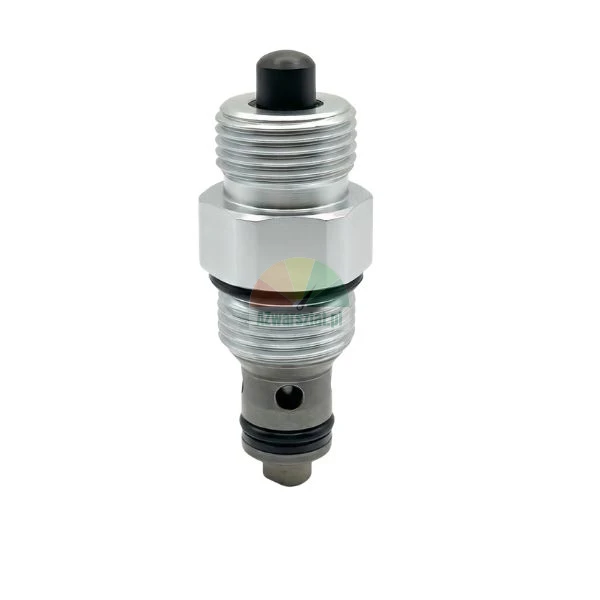 Metal 14mm G19 hydraulic lift safety check valve cartridge with o-rings on white background