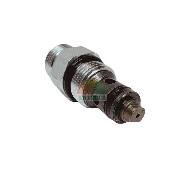 Metal hydraulic screw-in cartridge valve with o-ring seals isolated on a white background