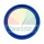 Blue polyurethane U-cup hydraulic seal ring isolated on white background.