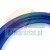 Close-up of a blue polyurethane hydraulic U-cup lip seal on a white background