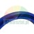 Close-up of a blue polyurethane hydraulic seal ring on a white background