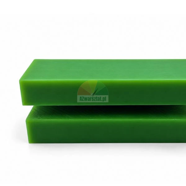 Two green rectangular plastic blocks on a white background.