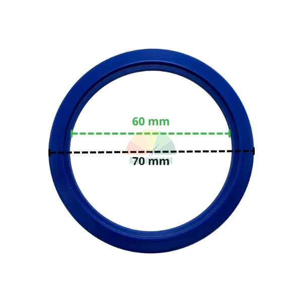 Blue lift cylinder hydraulic seal 60x70x6 mm with dimension markings