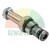 Metal hydraulic cartridge valve with thread, O-ring seals and mesh filter on a white background